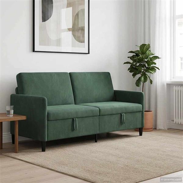 Grote foto vidaxl bank met opslag zeegroen 192 x 78 x 87 cm polyester huis en inrichting bankstellen