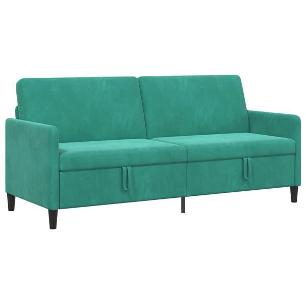 Grote foto vidaxl bank met opslag turquoise 192 x 78 x 87 cm polyester huis en inrichting bankstellen