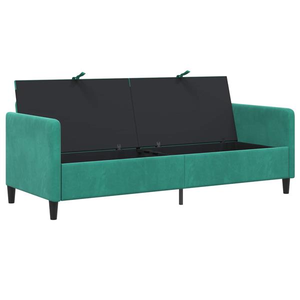 Grote foto vidaxl bank met opslag turquoise 192 x 78 x 87 cm polyester huis en inrichting bankstellen