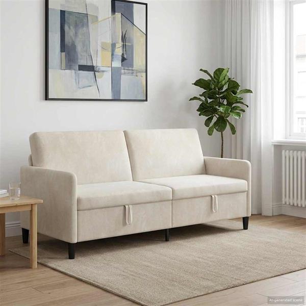 Grote foto vidaxl bank met opslag cr mekleurig 192 x 78 x 87 cm polyester huis en inrichting bankstellen