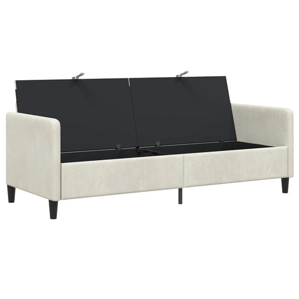 Grote foto vidaxl bank met opslag cr mekleurig 192 x 78 x 87 cm polyester huis en inrichting bankstellen