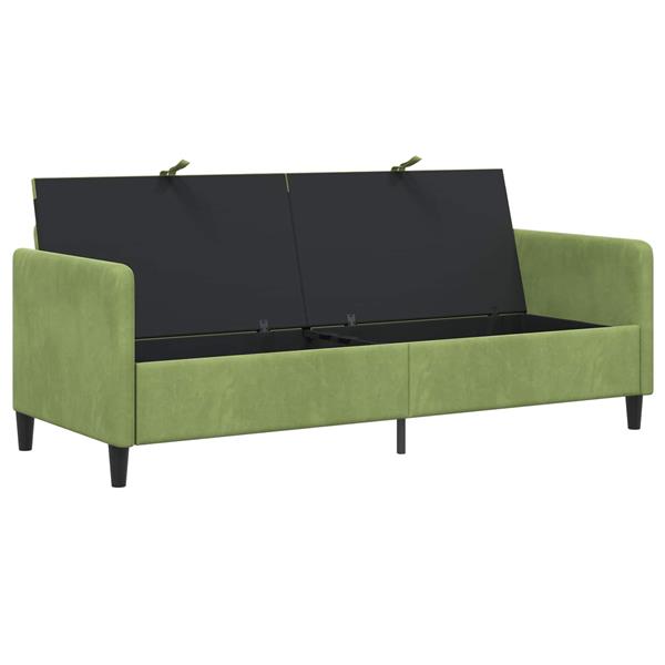 Grote foto vidaxl bank met opslag lichtgroen 192 x 78 x 87 cm polyester huis en inrichting bankstellen