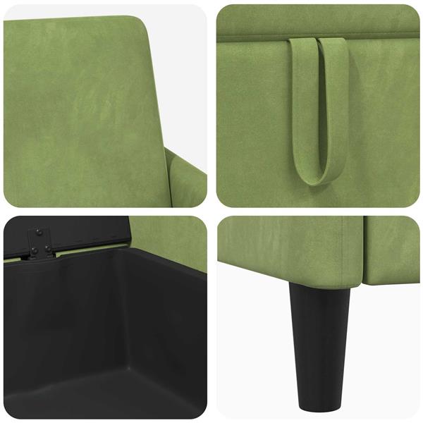 Grote foto vidaxl bank met opslag lichtgroen 192 x 78 x 87 cm polyester huis en inrichting bankstellen