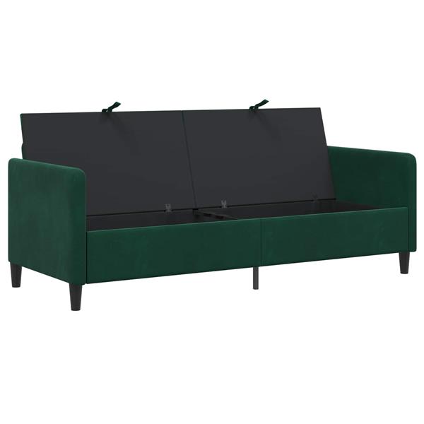 Grote foto vidaxl bank met opslag donkergroen 192 x 78 x 87 cm polyester huis en inrichting bankstellen