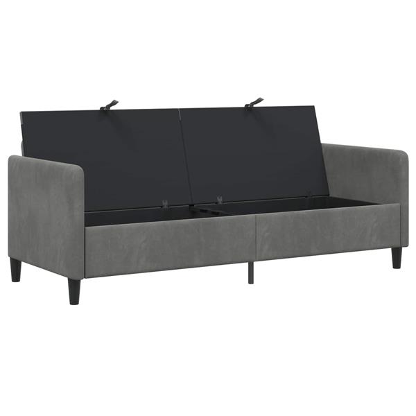 Grote foto vidaxl bank met opslag donkergrijs 192 x 78 x 87 cm polyester huis en inrichting bankstellen