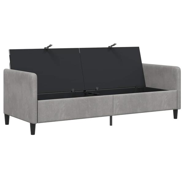 Grote foto vidaxl bank met opslag lichtgrijs 192 x 78 x 87 cm polyester huis en inrichting bankstellen