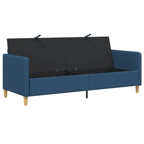 Grote foto vidaxl bank met opslag blauw 192 x 78 x 87 cm polyester huis en inrichting bankstellen