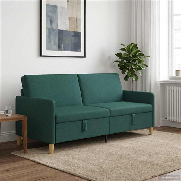 Grote foto vidaxl bank met opslag donkergroen 192 x 78 x 87 cm polyester huis en inrichting bankstellen