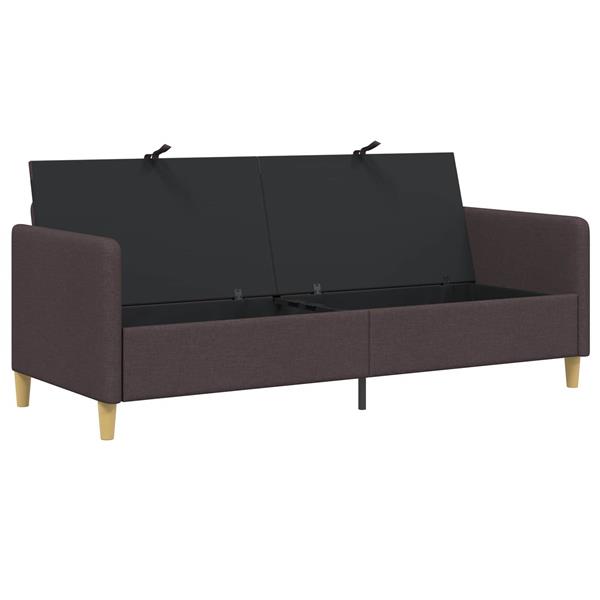 Grote foto vidaxl bank met opslag donkerbruin 192 x 78 x 87 cm polyester huis en inrichting bankstellen