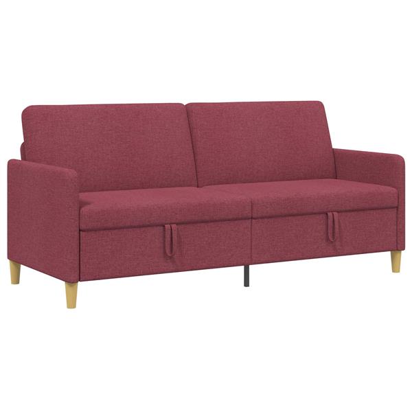 Grote foto vidaxl bank met opslag wijnrood 192 x 78 x 87 cm polyester huis en inrichting bankstellen