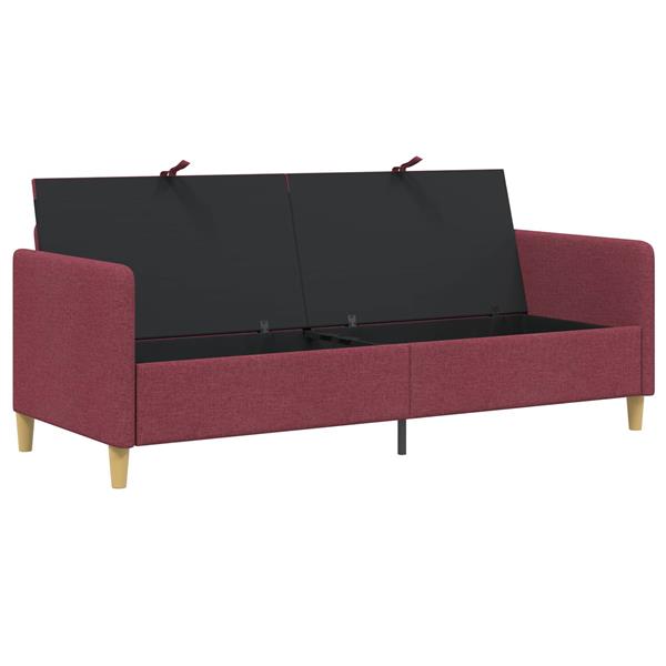 Grote foto vidaxl bank met opslag wijnrood 192 x 78 x 87 cm polyester huis en inrichting bankstellen