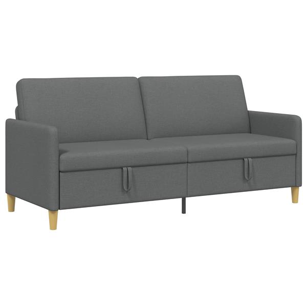 Grote foto vidaxl bank met opslag donkergrijs 192 x 78 x 87 cm polyester huis en inrichting bankstellen