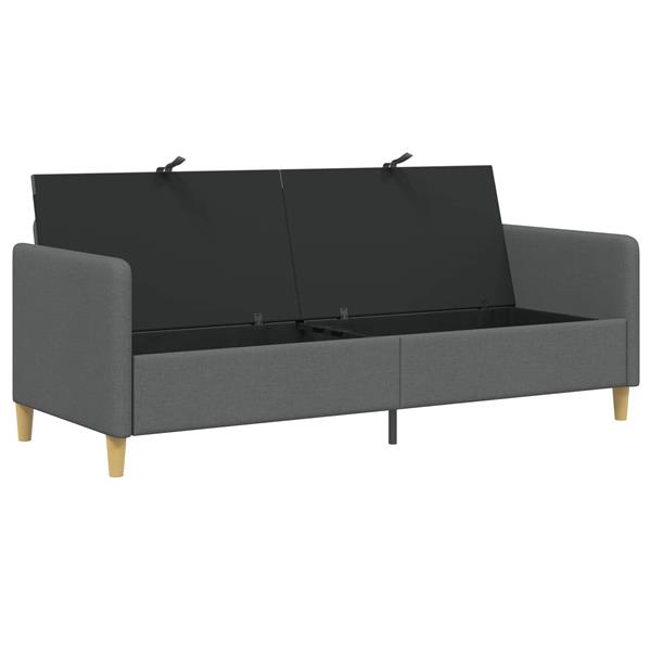Grote foto vidaxl bank met opslag donkergrijs 192 x 78 x 87 cm polyester huis en inrichting bankstellen