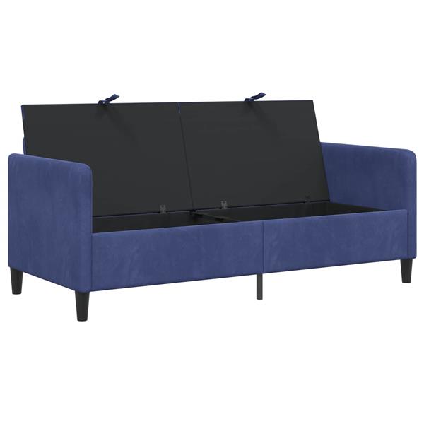 Grote foto vidaxl bank met opslag politieblauw 172 x 78 x 87 cm polyester huis en inrichting bankstellen