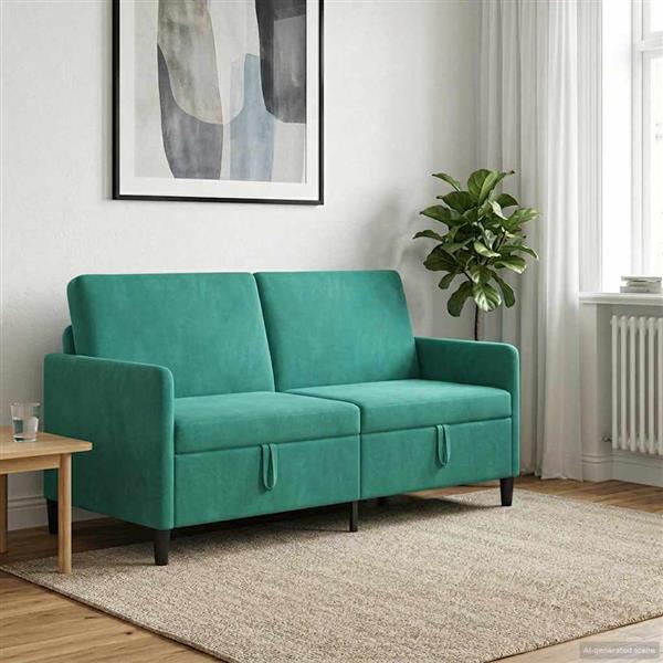 Grote foto vidaxl bank met opslag turquoise 172 x 78 x 87 cm polyester huis en inrichting bankstellen