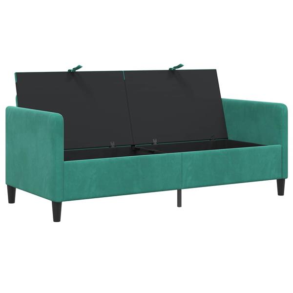 Grote foto vidaxl bank met opslag turquoise 172 x 78 x 87 cm polyester huis en inrichting bankstellen
