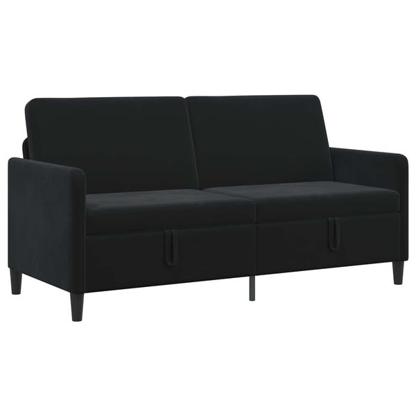 Grote foto vidaxl bank met opslag zwart 172 x 78 x 87 cm polyester huis en inrichting bankstellen