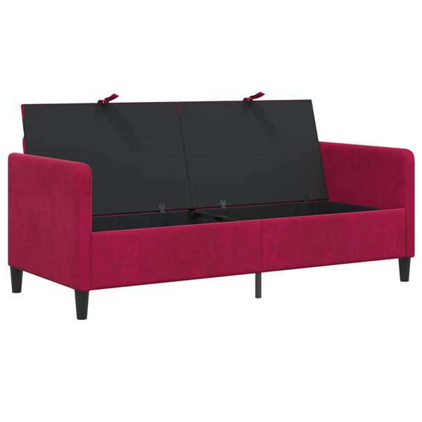 Grote foto vidaxl bank met opslag wijnrood 172 x 78 x 87 cm polyester huis en inrichting bankstellen