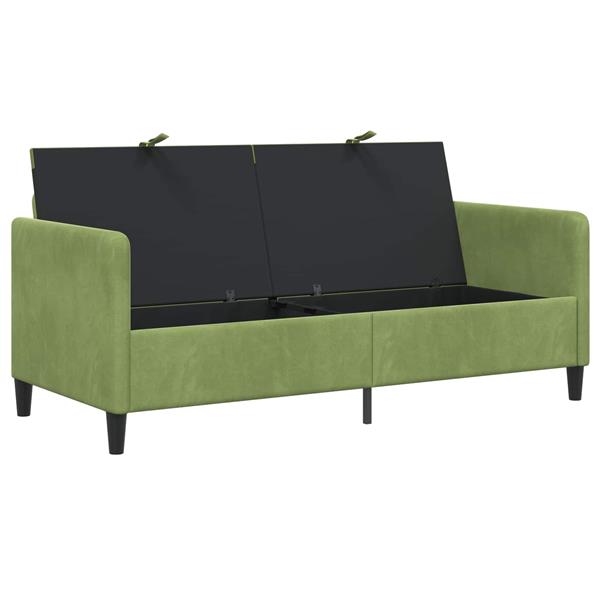 Grote foto vidaxl bank met opslag lichtgroen 172 x 78 x 87 cm polyester huis en inrichting bankstellen