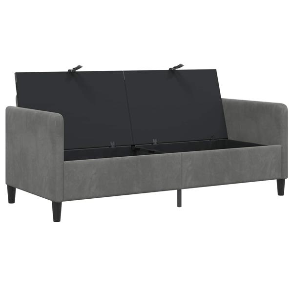 Grote foto vidaxl bank met opslag donkergrijs 172 x 78 x 87 cm polyester huis en inrichting bankstellen