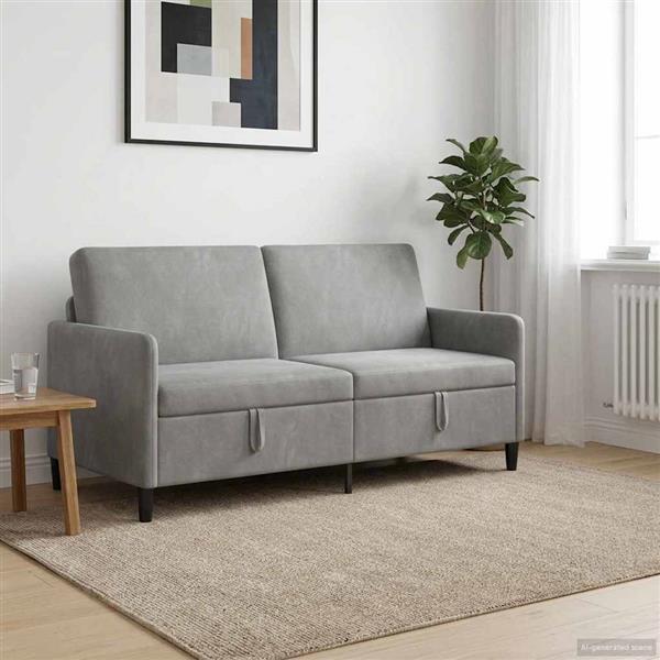 Grote foto vidaxl bank met opslag lichtgrijs 172 x 78 x 87 cm polyester huis en inrichting bankstellen