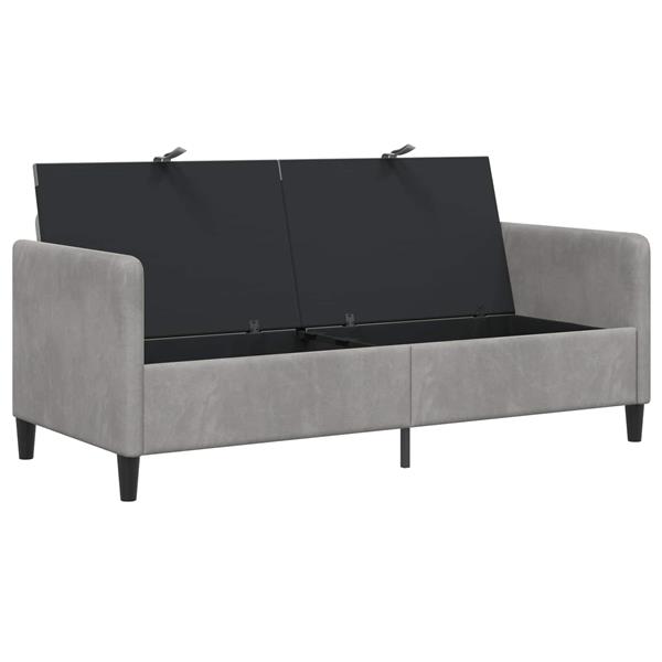 Grote foto vidaxl bank met opslag lichtgrijs 172 x 78 x 87 cm polyester huis en inrichting bankstellen