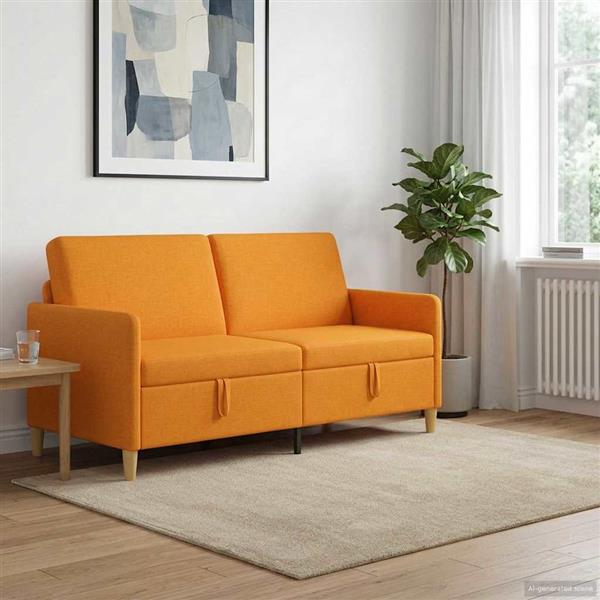 Grote foto vidaxl bank met opslag donkergeel 172 x 78 x 87 cm polyester huis en inrichting bankstellen