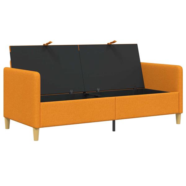 Grote foto vidaxl bank met opslag donkergeel 172 x 78 x 87 cm polyester huis en inrichting bankstellen
