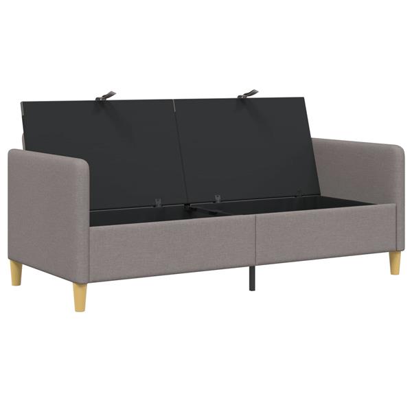 Grote foto vidaxl bank met opslag taupe 172 x 78 x 87 cm polyester huis en inrichting bankstellen