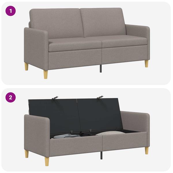 Grote foto vidaxl bank met opslag taupe 172 x 78 x 87 cm polyester huis en inrichting bankstellen