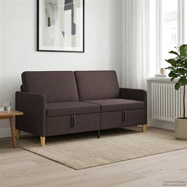 Grote foto vidaxl bank met opslag donkerbruin 172 x 78 x 87 cm polyester huis en inrichting bankstellen