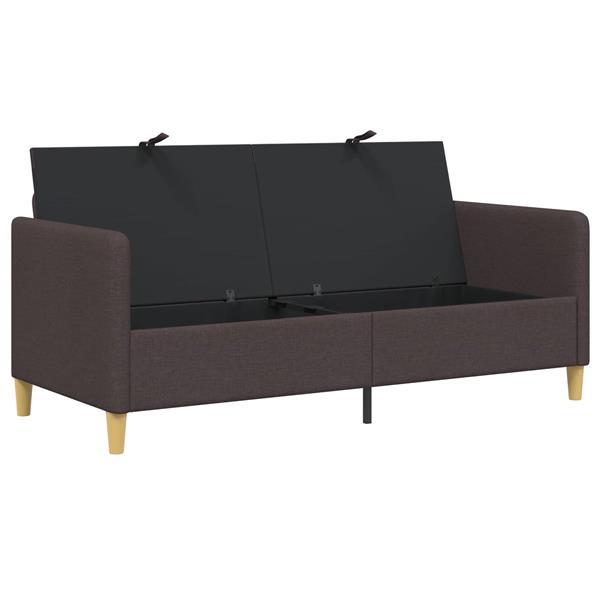 Grote foto vidaxl bank met opslag donkerbruin 172 x 78 x 87 cm polyester huis en inrichting bankstellen