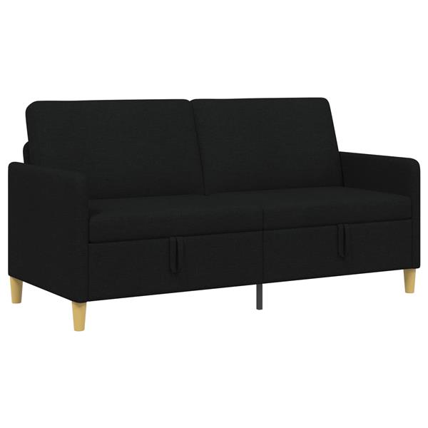 Grote foto vidaxl bank met opslag zwart 172 x 78 x 87 cm polyester huis en inrichting bankstellen