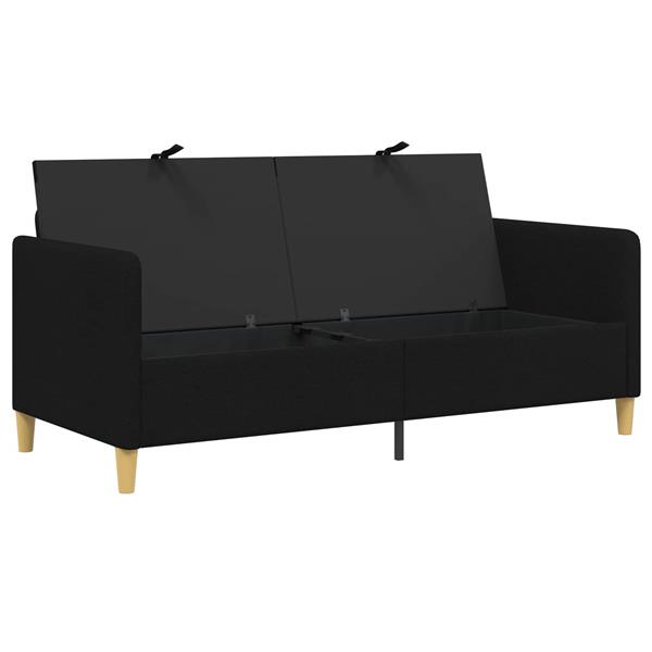 Grote foto vidaxl bank met opslag zwart 172 x 78 x 87 cm polyester huis en inrichting bankstellen