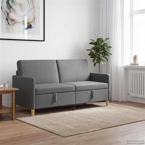 Grote foto vidaxl bank met opslag donkergrijs 172 x 78 x 87 cm polyester huis en inrichting bankstellen