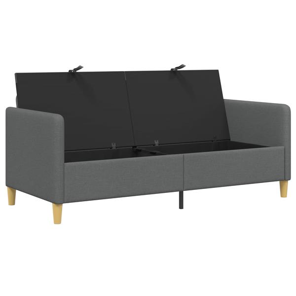 Grote foto vidaxl bank met opslag donkergrijs 172 x 78 x 87 cm polyester huis en inrichting bankstellen