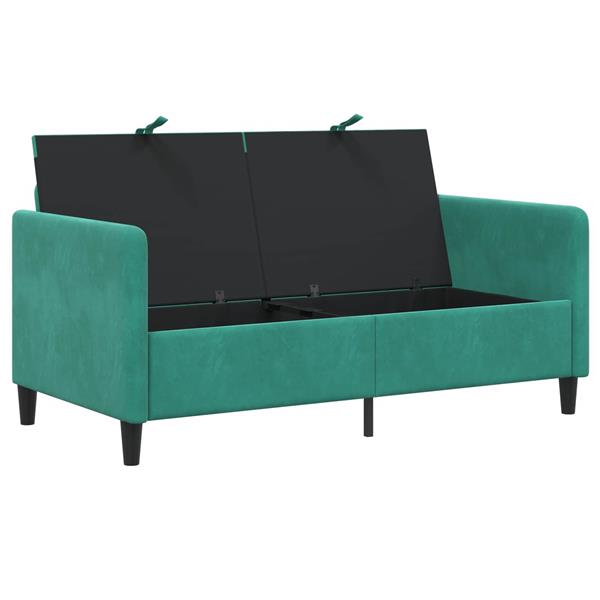 Grote foto vidaxl bank met opslag turquoise 152 x 78 x 87 cm polyester huis en inrichting bankstellen