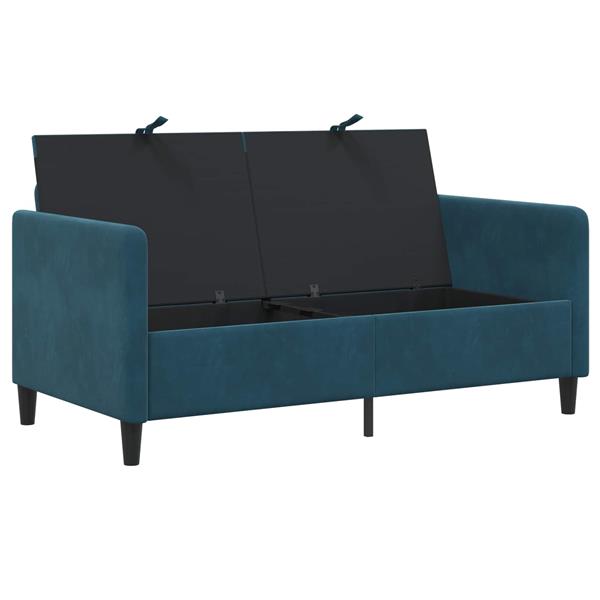 Grote foto vidaxl bank met opslag blauw 152 x 78 x 87 cm polyester huis en inrichting bankstellen