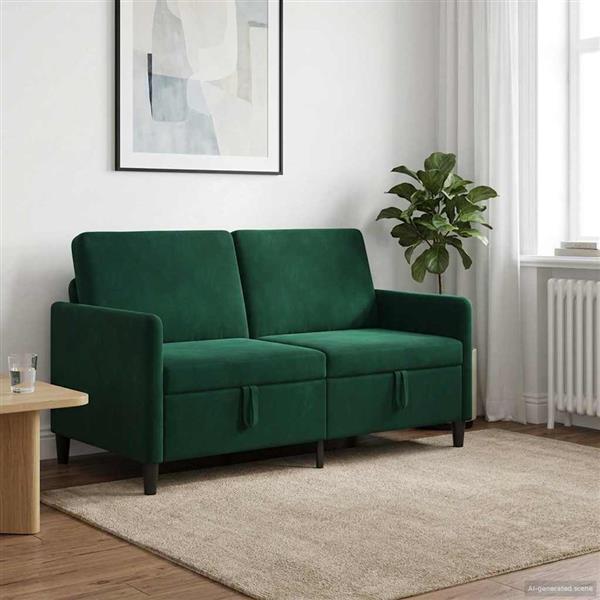 Grote foto vidaxl bank met opslag donkergroen 152 x 78 x 87 cm polyester huis en inrichting bankstellen