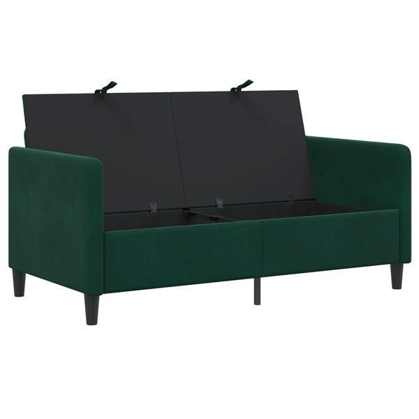Grote foto vidaxl bank met opslag donkergroen 152 x 78 x 87 cm polyester huis en inrichting bankstellen