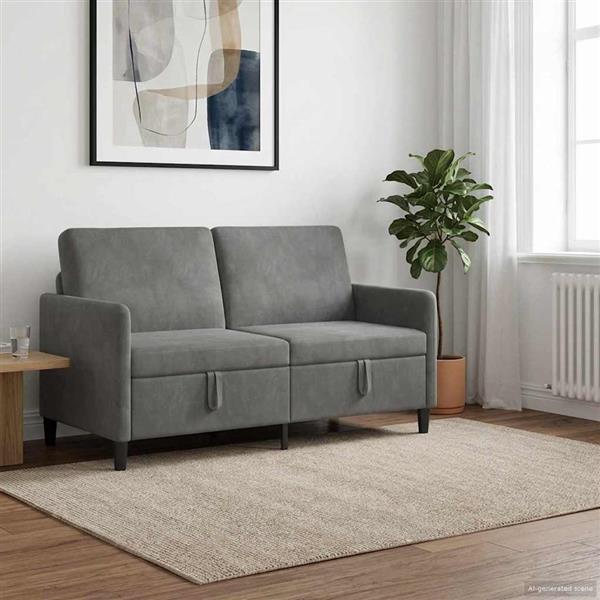 Grote foto vidaxl bank met opslag donkergrijs 152 x 78 x 87 cm polyester huis en inrichting bankstellen