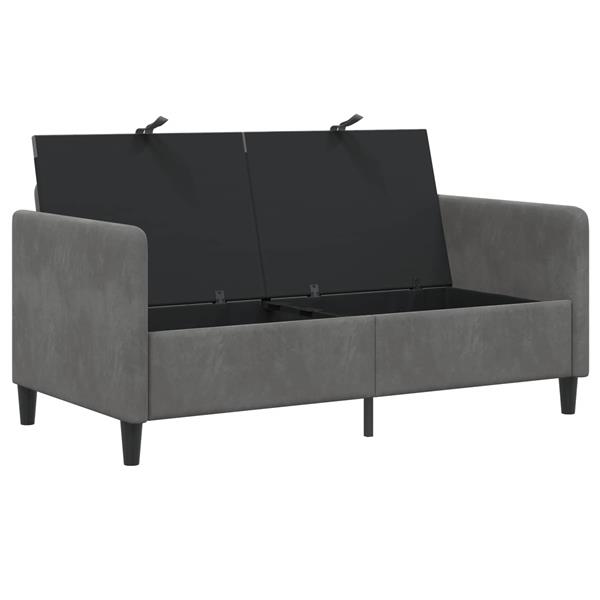 Grote foto vidaxl bank met opslag donkergrijs 152 x 78 x 87 cm polyester huis en inrichting bankstellen