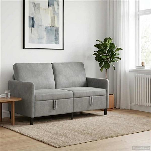 Grote foto vidaxl bank met opslag lichtgrijs 152 x 78 x 87 cm polyester huis en inrichting bankstellen