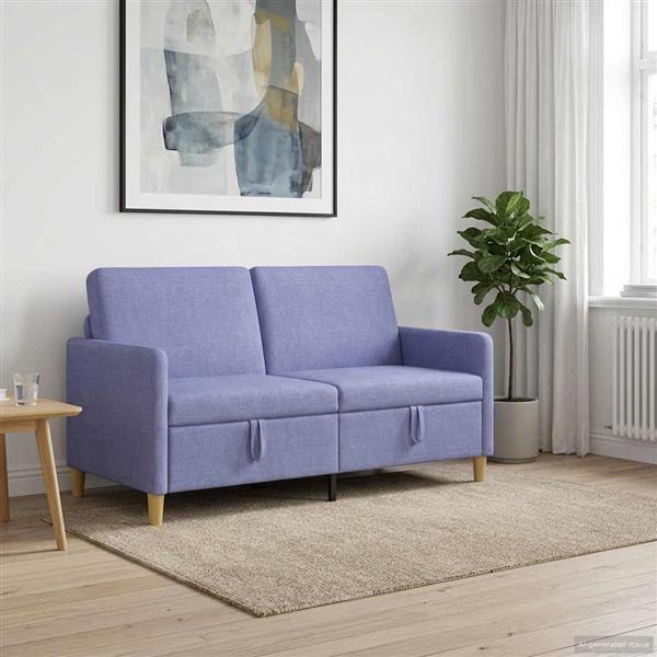 Grote foto vidaxl bank met opslag jeans blauw 152 x 78 x 87 cm polyester huis en inrichting bankstellen