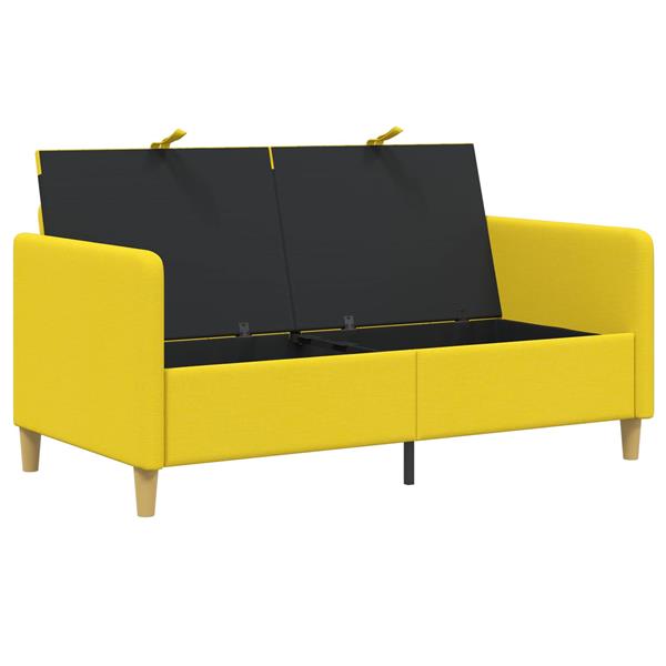 Grote foto vidaxl bank met opslag lichtgeel 152 x 78 x 87 cm polyester huis en inrichting bankstellen