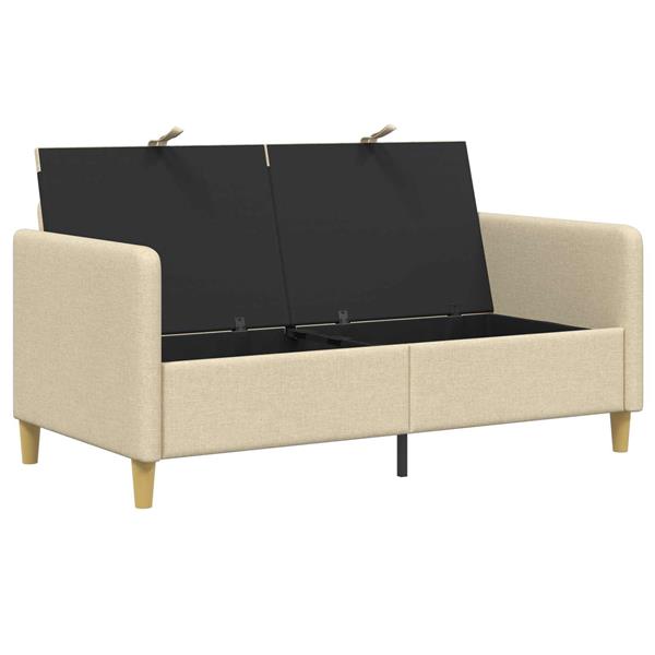 Grote foto vidaxl bank met opslag cr mekleurig 152 x 78 x 87 cm polyester huis en inrichting bankstellen