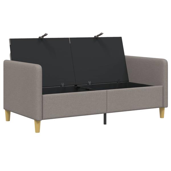 Grote foto vidaxl bank met opslag taupe 152 x 78 x 87 cm polyester huis en inrichting bankstellen