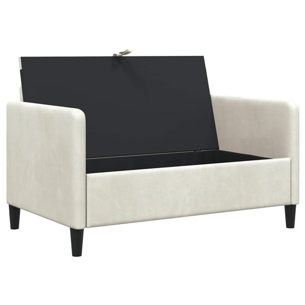 Grote foto vidaxl bank met opslag cr mekleurig 122 x 78 x 87 cm polyester huis en inrichting bankstellen