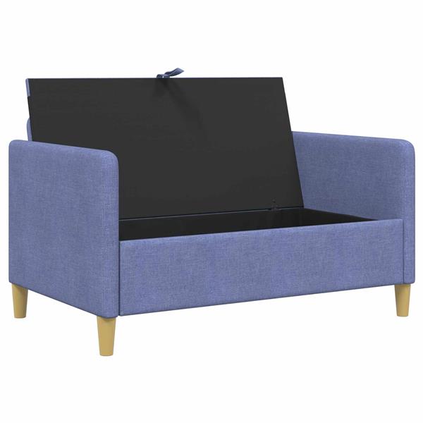 Grote foto vidaxl bank met opslag jeans blauw 122 x 78 x 87 cm polyester huis en inrichting bankstellen
