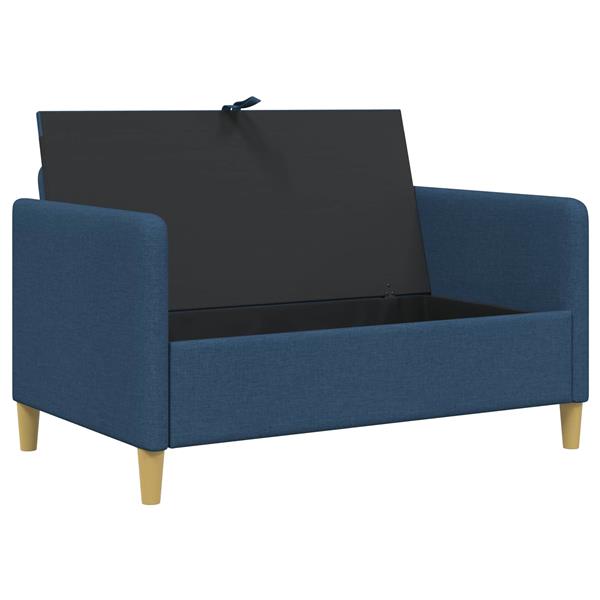 Grote foto vidaxl bank met opslag blauw 122 x 78 x 87 cm polyester huis en inrichting bankstellen